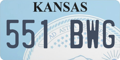 KS license plate 551BWG