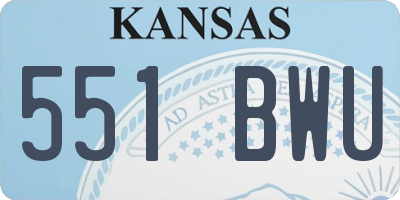 KS license plate 551BWU
