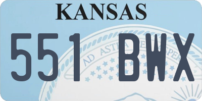 KS license plate 551BWX