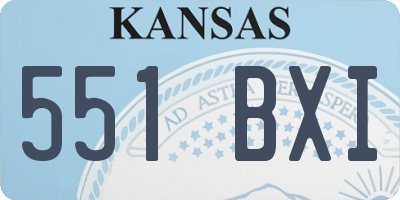 KS license plate 551BXI