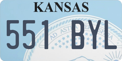 KS license plate 551BYL