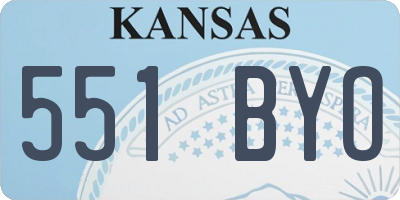 KS license plate 551BYO