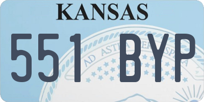 KS license plate 551BYP