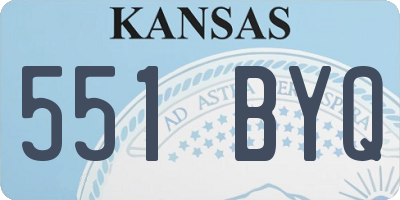 KS license plate 551BYQ