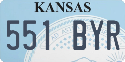 KS license plate 551BYR