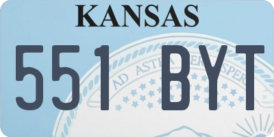 KS license plate 551BYT