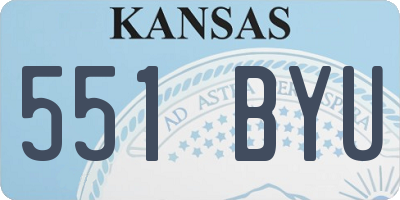 KS license plate 551BYU