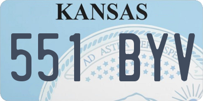 KS license plate 551BYV