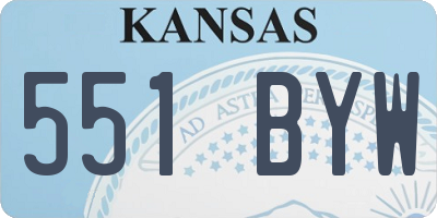 KS license plate 551BYW