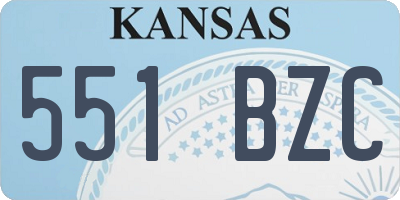 KS license plate 551BZC