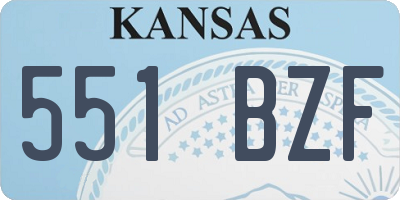 KS license plate 551BZF