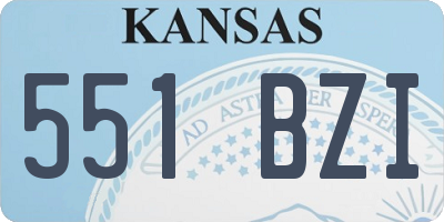 KS license plate 551BZI