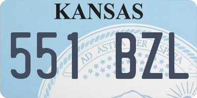 KS license plate 551BZL