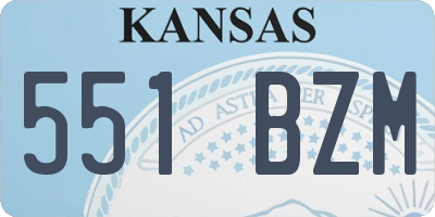 KS license plate 551BZM
