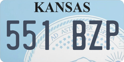 KS license plate 551BZP