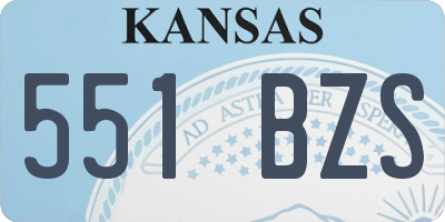 KS license plate 551BZS