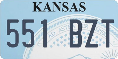 KS license plate 551BZT