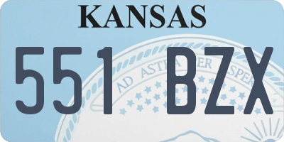 KS license plate 551BZX