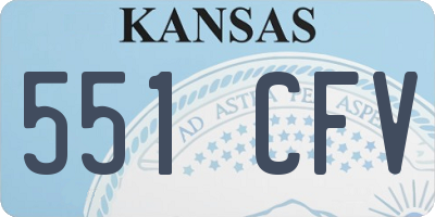 KS license plate 551CFV