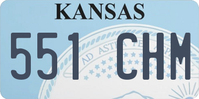 KS license plate 551CHM