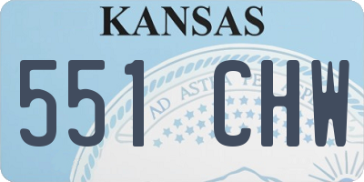 KS license plate 551CHW