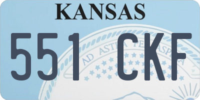 KS license plate 551CKF