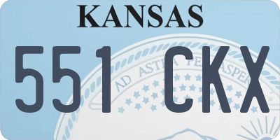 KS license plate 551CKX
