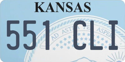 KS license plate 551CLI