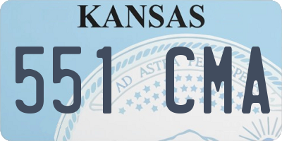KS license plate 551CMA