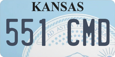 KS license plate 551CMD