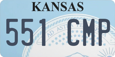 KS license plate 551CMP