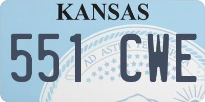 KS license plate 551CWE