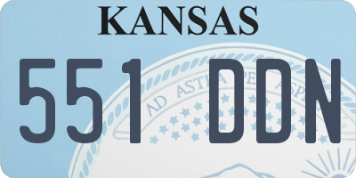 KS license plate 551DDN