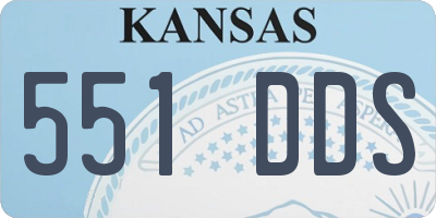 KS license plate 551DDS