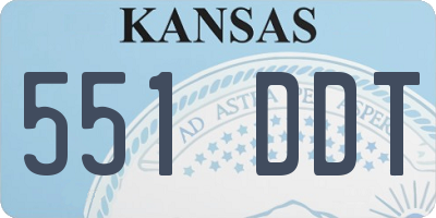 KS license plate 551DDT