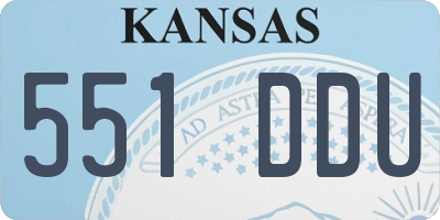 KS license plate 551DDU