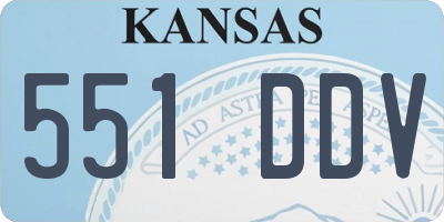KS license plate 551DDV