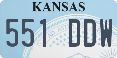 KS license plate 551DDW
