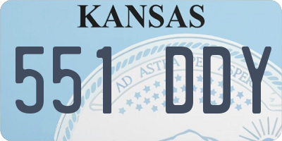 KS license plate 551DDY