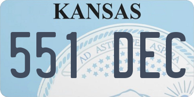 KS license plate 551DEC