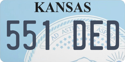 KS license plate 551DED
