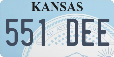 KS license plate 551DEE