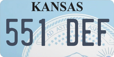 KS license plate 551DEF