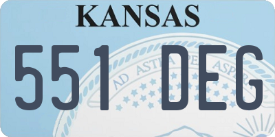 KS license plate 551DEG