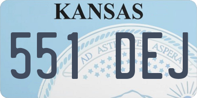 KS license plate 551DEJ