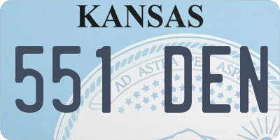 KS license plate 551DEN