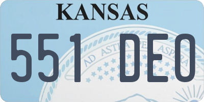 KS license plate 551DEO