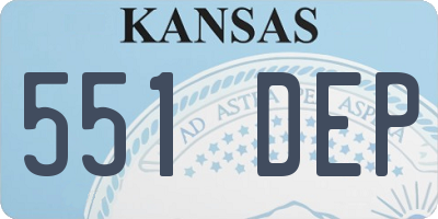 KS license plate 551DEP