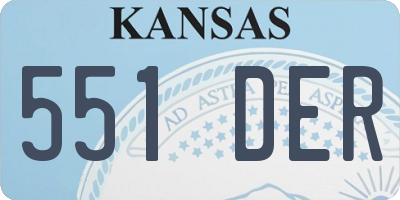 KS license plate 551DER