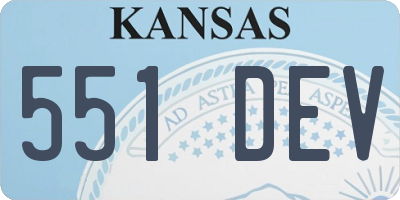 KS license plate 551DEV
